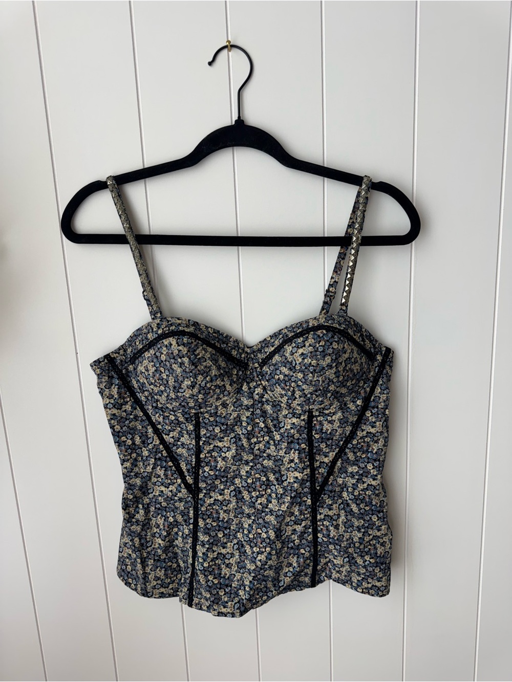 Jessica Simpson Floral Bustier Top Sleeveless Large